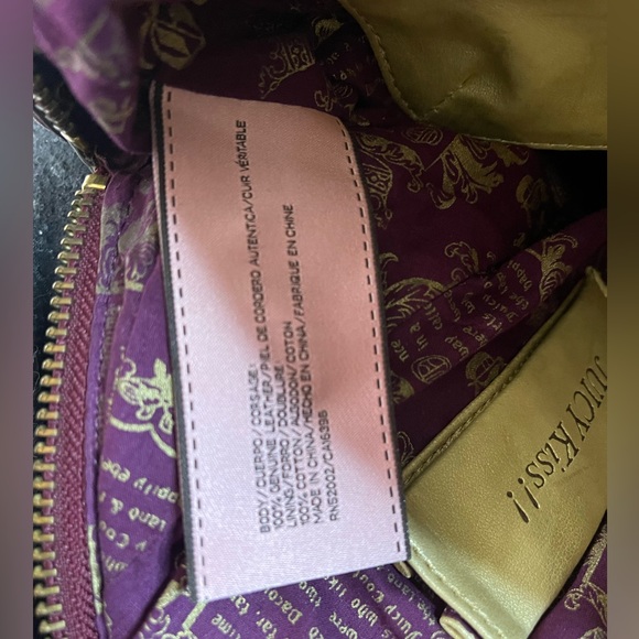 Y2K Juicy Couture Leather Plum Purple Red Handbag - Picture 6 of 7